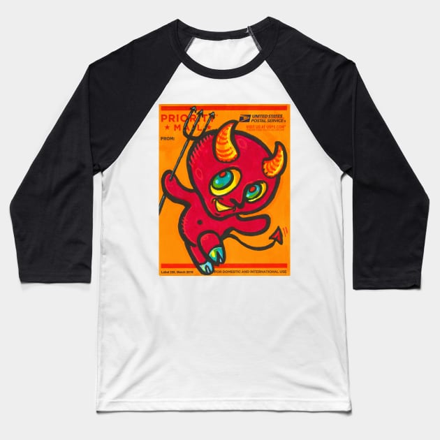 Dancing Devil slap Baseball T-Shirt by Phosfate